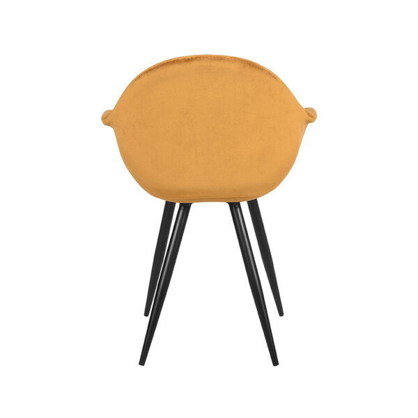 Stoel Forli | Oker | Fluweel | Zwart Metalen Frame | 2 stuks