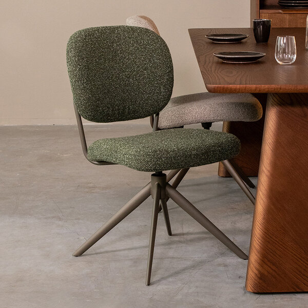 Stoel Geneva | Forest | Royal Boucle | Forest Metalen Frame | 2 stuks