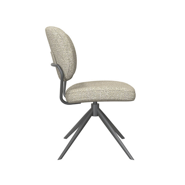 Stoel Geneva | Naturel | Royal Boucle | Zwart Metalen Frame | 2 stuks