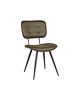 LABEL51 Stoel Gus | Army | Microvezel | Zwart Metalen Frame | 2 stuks 