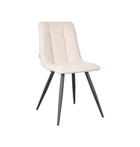 LABEL51 Stoel Jelt | Naturel | Boucle | Zwart Metalen Frame | 4 stuks
