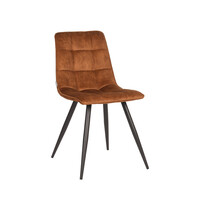 LABEL51 Stoel Jelt | Oker | Velours | Zwart Metalen Frame | 4 stuks
