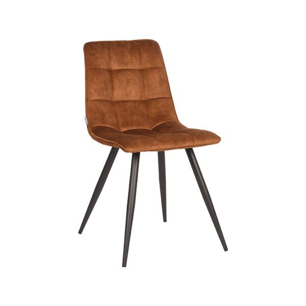 Stoel Jelt | Oker | Velours | Zwart Metalen Frame | 4 stuks
