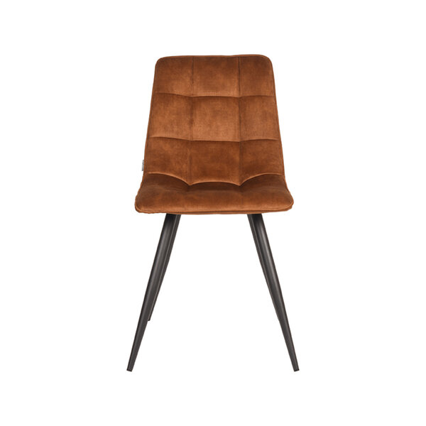 Stoel Jelt | Oker | Velours | Zwart Metalen Frame | 4 stuks