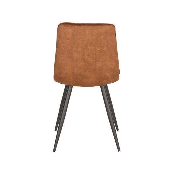Stoel Jelt | Oker | Velours | Zwart Metalen Frame | 4 stuks