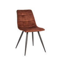 LABEL51 Stoel Jelt | Rust | Velours | Zwart Metalen Frame | 4 stuks