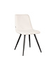 LABEL51 Stoel Jep | Ivoor | Teddy | Zwart Metalen Frame | 2 stuks 