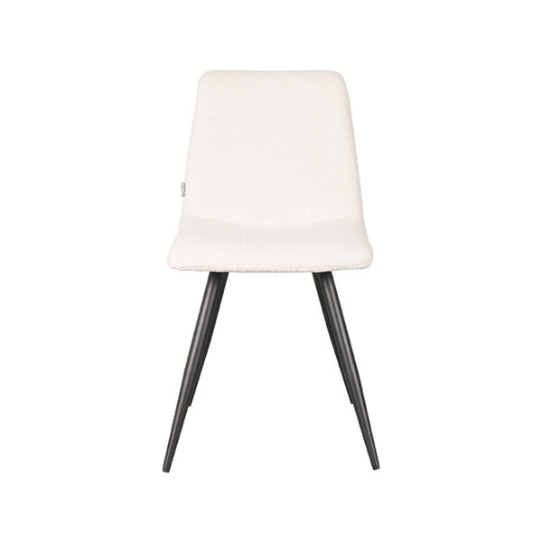 Stoel Jep | Ivoor | Teddy | Zwart Metalen Frame | 2 stuks
