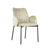 LABEL51 Stoel Joni | Beige | Elegance | Zwart Metalen Frame | 2 stuks