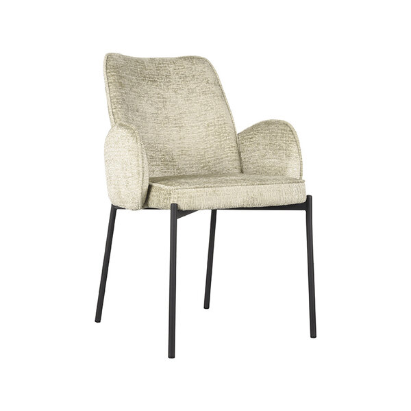 Stoel Joni | Beige | Elegance | Zwart Metalen Frame | 2 stuks