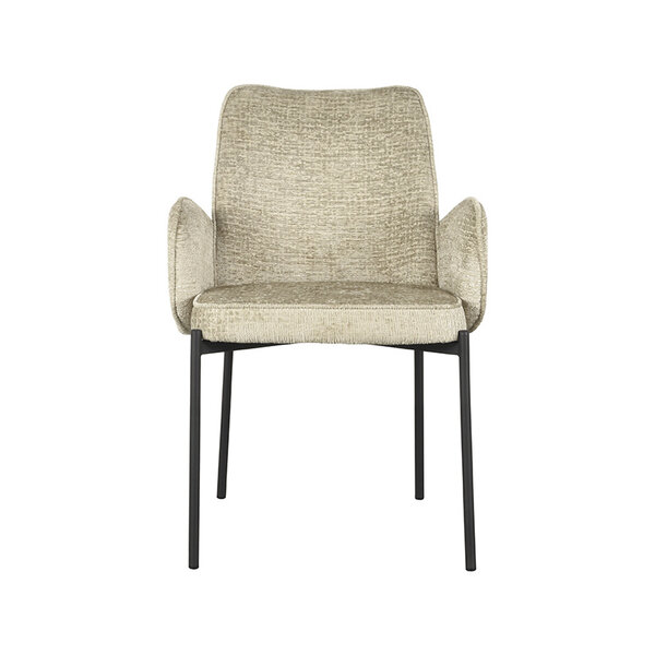Stoel Joni | Beige | Elegance | Zwart Metalen Frame | 2 stuks