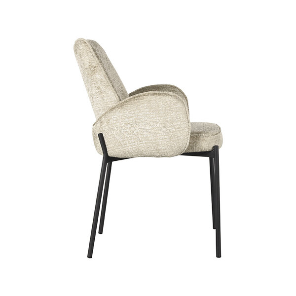 Stoel Joni | Beige | Elegance | Zwart Metalen Frame | 2 stuks