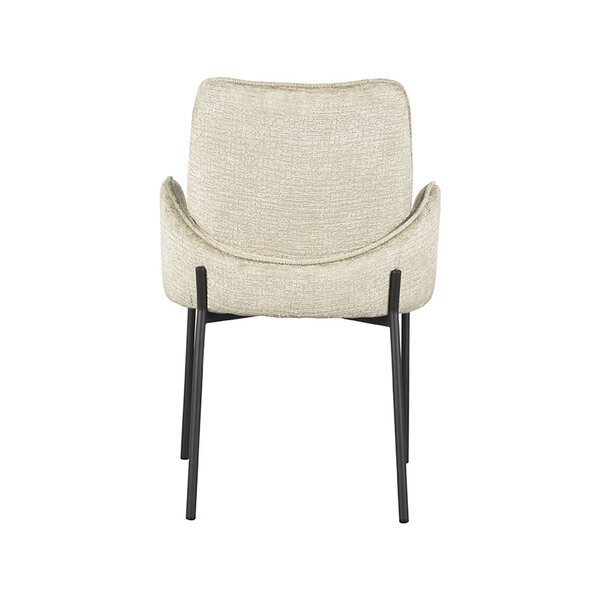 Stoel Joni | Beige | Elegance | Zwart Metalen Frame | 2 stuks