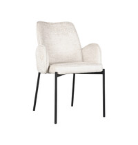 LABEL51 Stoel Joni | Crème | Elegance | Zwart Metalen Frame | 2 stuks