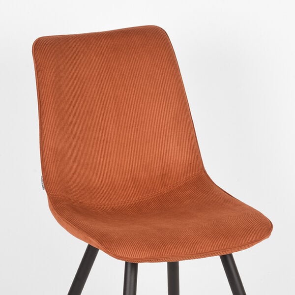 Stoel Jort | Rust | Ribcord | Zwart Metalen Frame | 2 stuks