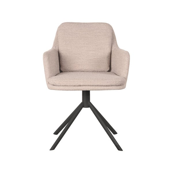 Stoel Joy | Naturel | Boucle | Zwart Metalen Frame