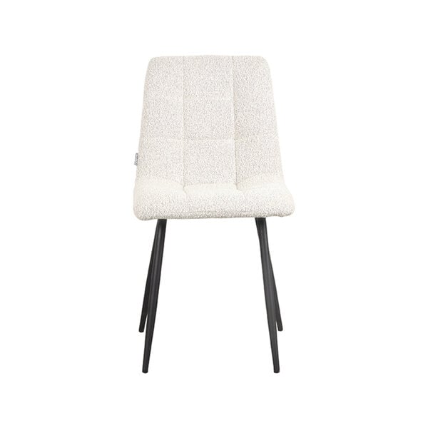 Stoel Juul | Champagne | Boucle | Zwart Metalen Frame | 4 stuks