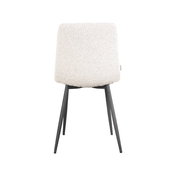 Stoel Juul | Champagne | Boucle | Zwart Metalen Frame | 4 stuks