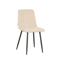 LABEL51 Stoel Juul | Zand | Boucle | Zwart Metalen Frame | 4 stuks 