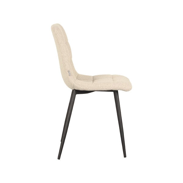 Stoel Juul | Zand | Boucle | Zwart Metalen Frame | 4 stuks