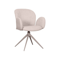 LABEL51 Stoel Kimball | Naturel | Boucle | Taupe Metalen Frame | 2 stuks