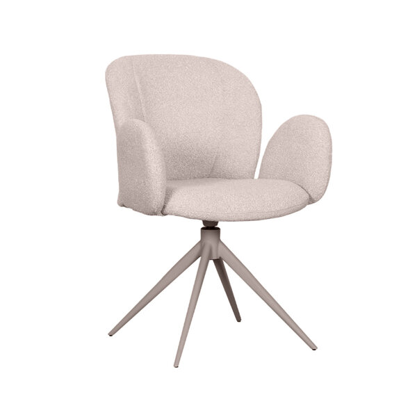 Stoel Kimball | Naturel | Boucle | Taupe Metalen Frame | 2 stuks