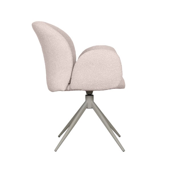 Stoel Kimball | Naturel | Boucle | Taupe Metalen Frame | 2 stuks