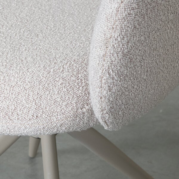 Stoel Kimball | Naturel | Boucle | Taupe Metalen Frame | 2 stuks