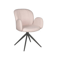 LABEL51 Stoel Kimball | Naturel | Boucle | Zwart Metalen Frame | 2 stuks