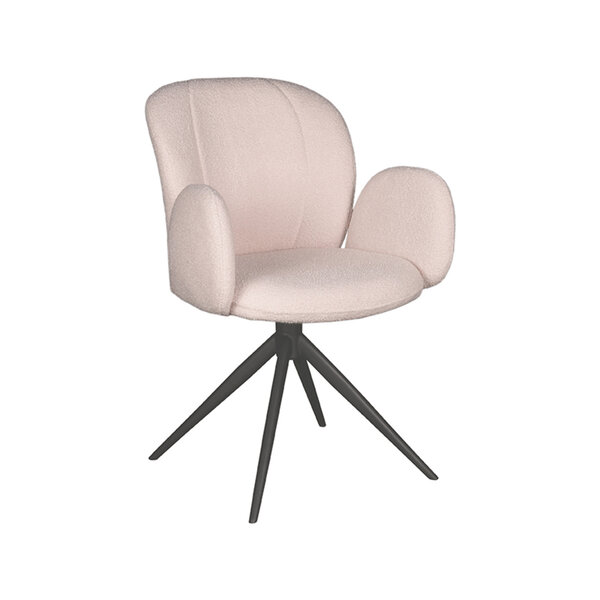 Stoel Kimball | Naturel | Boucle | Zwart Metalen Frame | 2 stuks