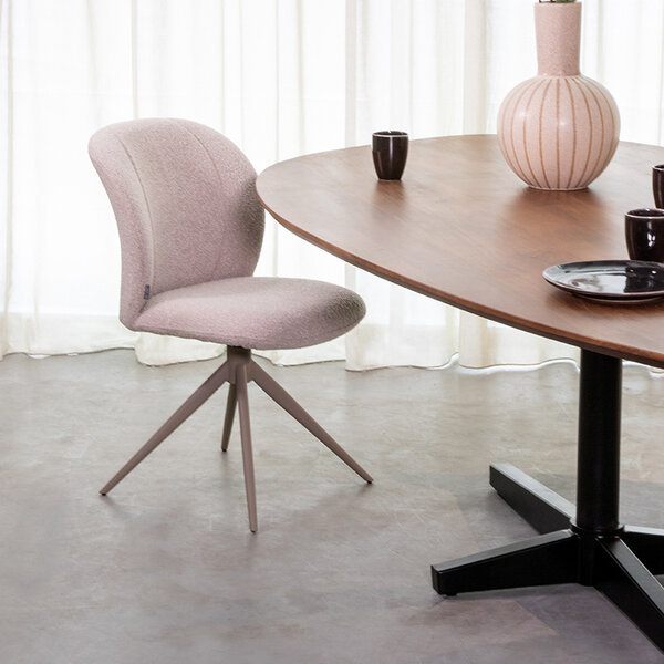 Stoel Kimo | Naturel | Boucle | Taupe Metalen Frame | 2 stuks