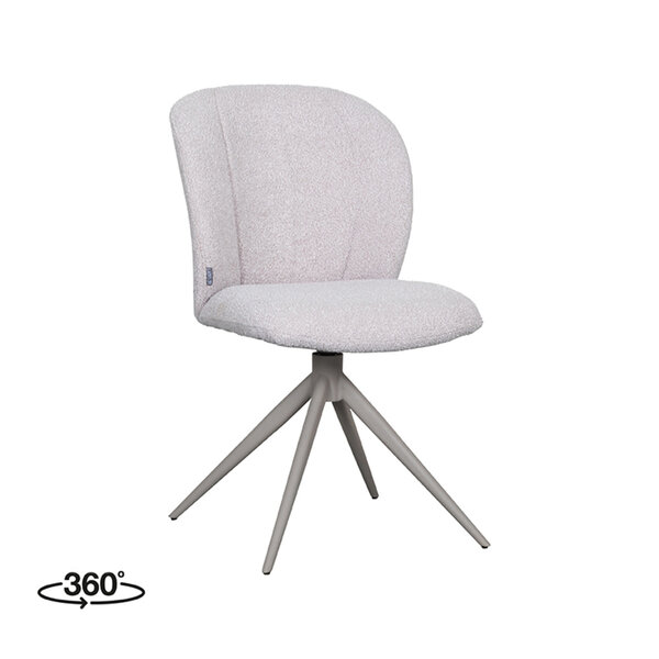 Stoel Kimo | Naturel | Boucle | Taupe Metalen Frame | 2 stuks