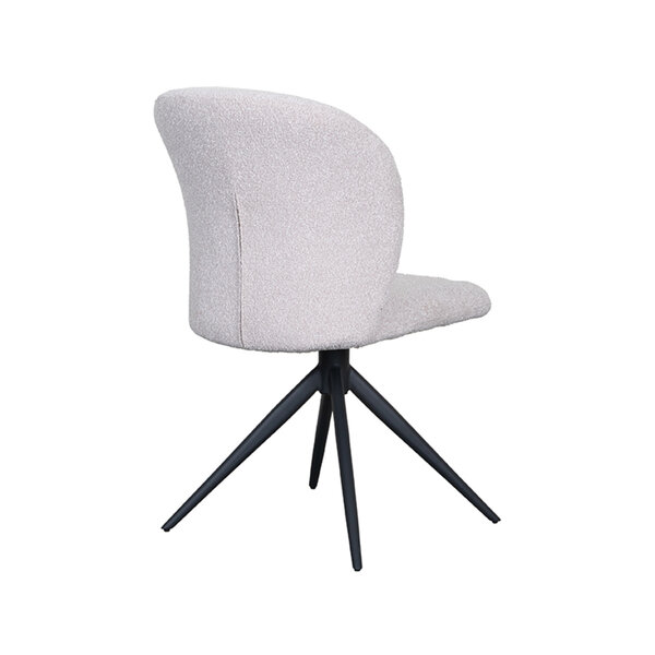 Stoel Kimo | Naturel | Boucle | Zwart Metalen Frame | 2 stuks