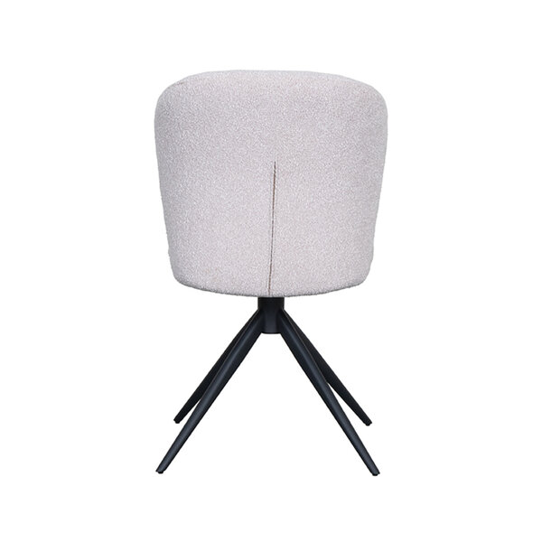 Stoel Kimo | Naturel | Boucle | Zwart Metalen Frame | 2 stuks