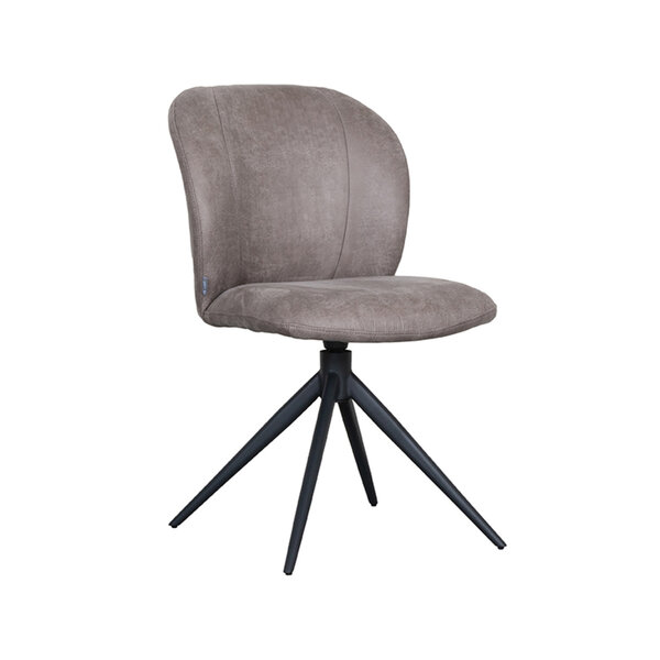 Stoel Kimo | Taupe | Micro Suede | Zwart Metalen Frame | 2 stuks