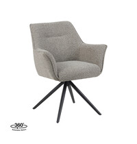 LABEL51 Stoel Kimora | Mushroom | Royal Boucle | Zwart Metalen Frame | 2 stuks 