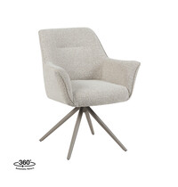 LABEL51 Stoel Kimora | Naturel | Royal Boucle | Taupe Metalen Frame | 2 stuks