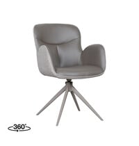 LABEL51 Stoel Lasse | Forest | Microvezel | Taupe Metalen Frame | 2 stuks 