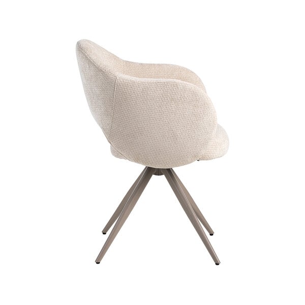 Stoel Lela | Naturel | Elite | Taupe Metalen Frame | 2 stuks