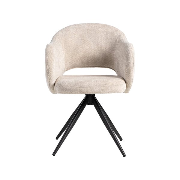 Stoel Lela | Naturel | Elite | Zwart Metalen Frame | 2 stuks