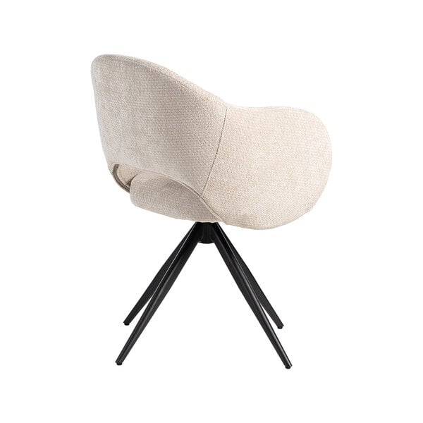 Stoel Lela | Naturel | Elite | Zwart Metalen Frame | 2 stuks