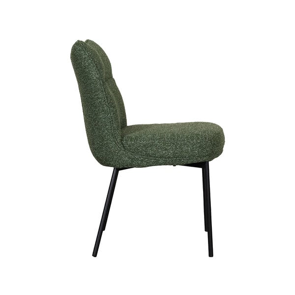 Stoel Lennon | Forest | Royal Boucle | Zwart Metalen Frame | 2 stuks