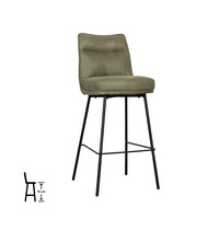 LABEL51 Barkruk Lennon | Moss | Micro Suede | Hoog | 2 stuks