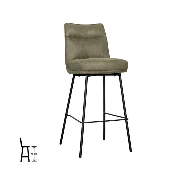 Barkruk Lennon | Moss | Micro Suede | Hoog | 2 stuks