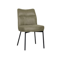 LABEL51 Stoel Lennon | Moss | Micro Suede | Zwart Metalen Frame | 2 stuks