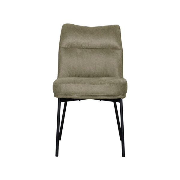 Stoel Lennon | Moss | Micro Suede | Zwart Metalen Frame | 2 stuks