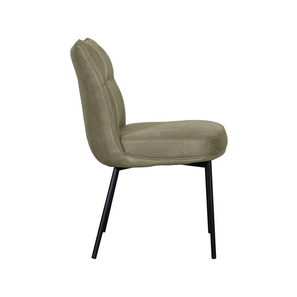 Stoel Lennon | Moss | Micro Suede | Zwart Metalen Frame | 2 stuks