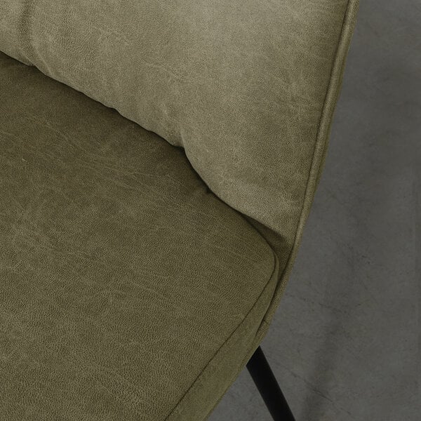 Stoel Lennon | Moss | Micro Suede | Zwart Metalen Frame | 2 stuks