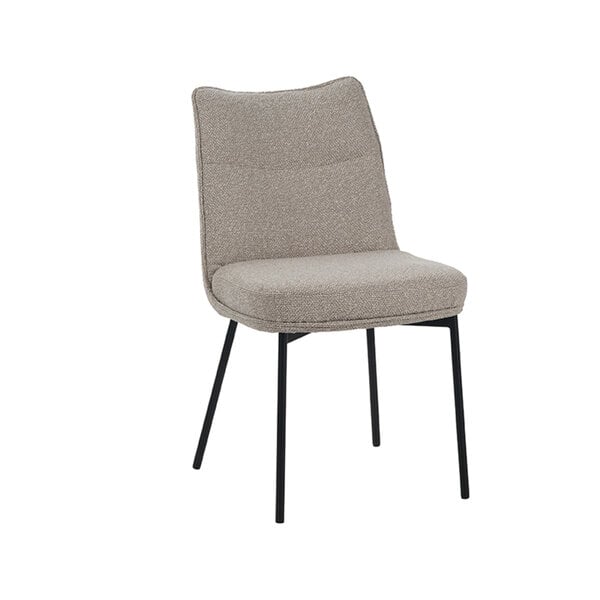 Stoel Lennon | Naturel | Royal Boucle | Zwart Metalen Frame | 2 stuks