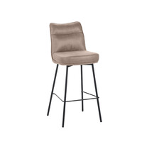 LABEL51 Barkruk Lennon | Taupe | Micro Suede | Hoog | 2 stuks